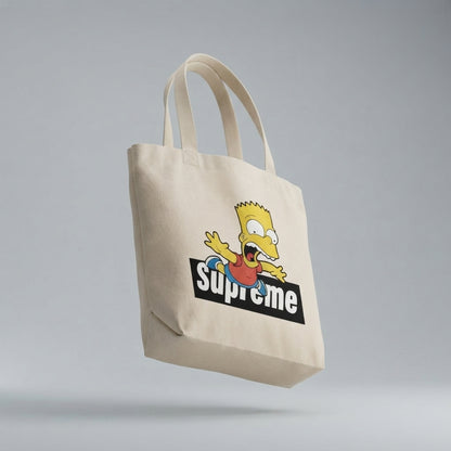 Bart Simpson Action Jump Graphic Canvas Tote Bag – Streetwear Edition