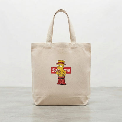 Bart Simpson Tupac Hip Hop Graphic Canvas Tote Bag – Streetwear Edition