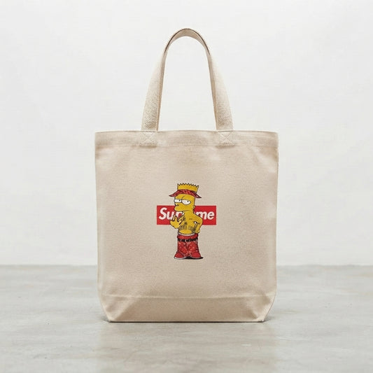 Bart Simpson Tupac Hip Hop Graphic Canvas Tote Bag – Streetwear Edition