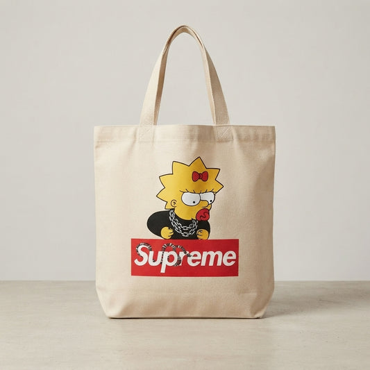 Maggie Simpson Streetwear Graphic Canvas Tote Bag – Hip Hop Edition