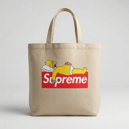 Sleeping Homer Simpson Donuts Graphic Canvas Tote Bag – Streetwear Edition