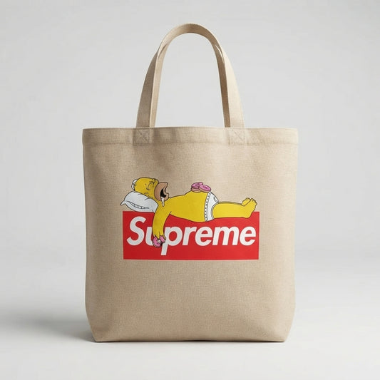 Sleeping Homer Simpson Donuts Graphic Canvas Tote Bag – Streetwear Edition