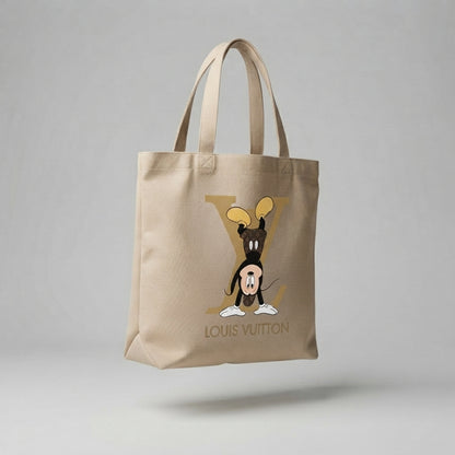 Playful Designer-Inspired Graphic Canvas Tote Bag – Premium Reusable Shopping Bag