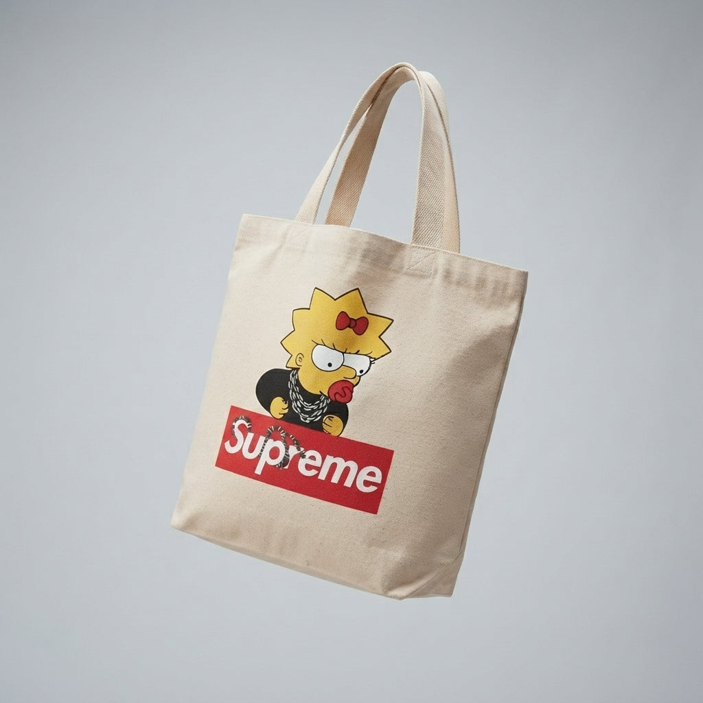 Maggie Simpson Streetwear Graphic Canvas Tote Bag – Hip Hop Edition