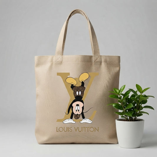 Playful Designer-Inspired Graphic Canvas Tote Bag – Premium Reusable Shopping Bag