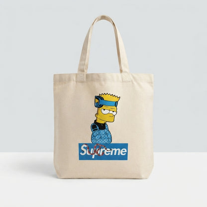 Bart Simpson Blue Puffer Ski Goggles Canvas Tote Bag – Streetwear Edition
