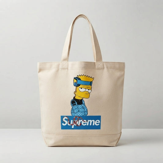 Bart Simpson Blue Puffer Ski Goggles Canvas Tote Bag – Streetwear Edition