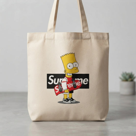 Bart Simpson Skater Graphic Canvas Tote Bag – Streetwear Edition