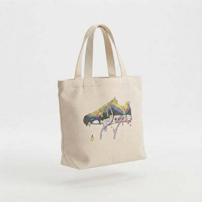 "Urban Drip" Colorful Dripping Sneaker Art Canvas Tote Bag