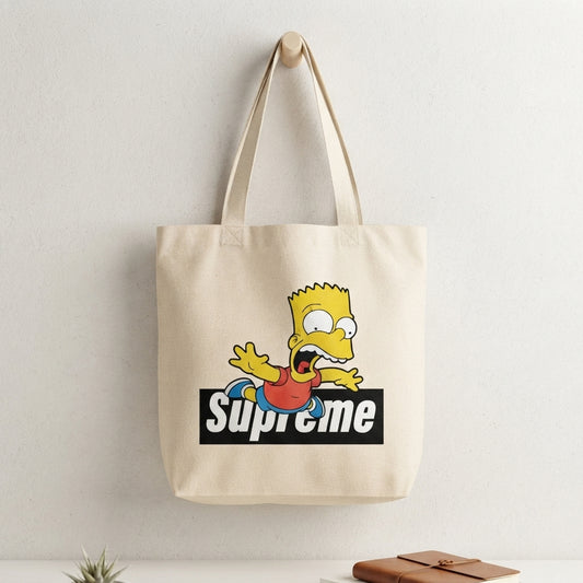 Bart Simpson Action Jump Graphic Canvas Tote Bag – Streetwear Edition