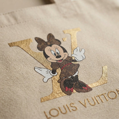 Upside Down Cartoon Character Graphic Canvas Tote Bag – Eco-Friendly Cotton Shoulder Bag