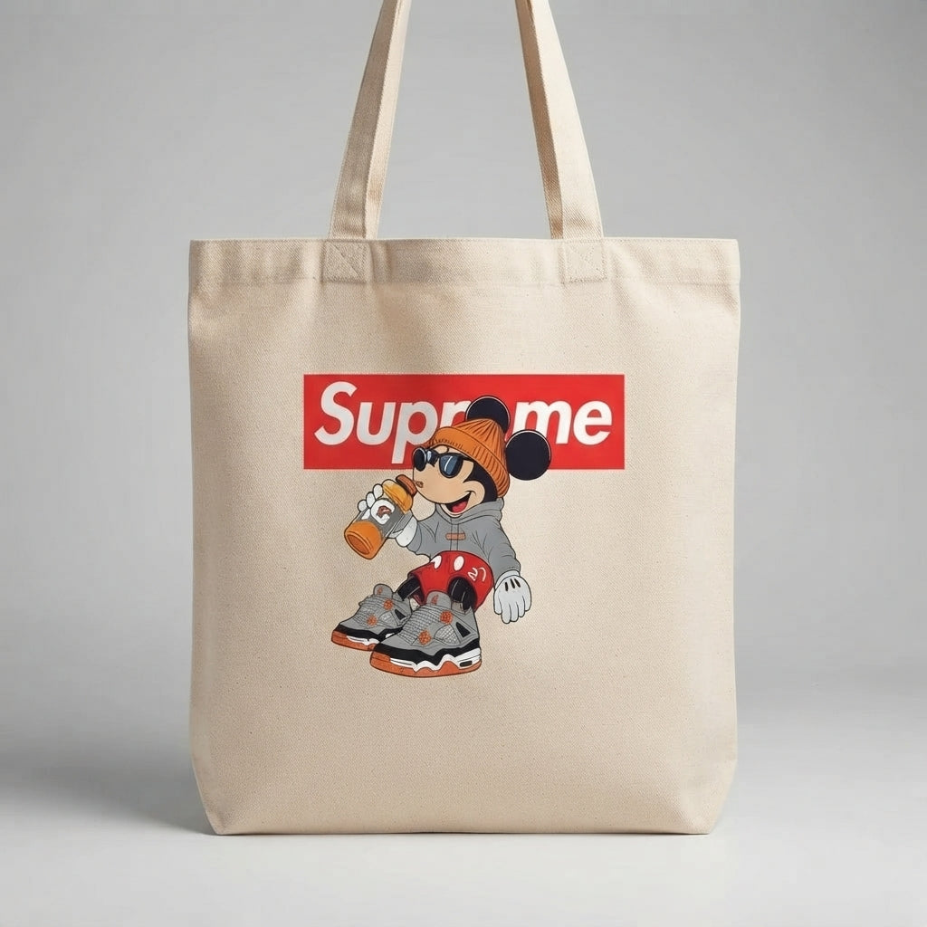 Cool Mickey Mouse Streetwear Graphic Canvas Tote Bag – Sneakerhead Edition