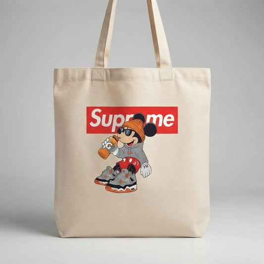 Cool Mickey Mouse Streetwear Graphic Canvas Tote Bag – Sneakerhead Edition