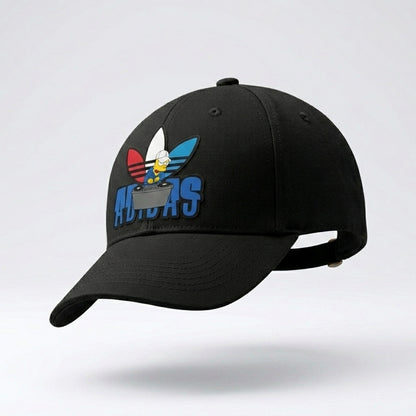 Bart Simpson DJ Trefoil Black Baseball Cap - Graphic Printed Adjustable Streetwear Cap