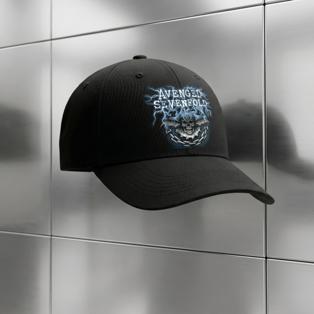 Avenged Sevenfold Deathbat Graphic Baseball Cap - Heavy Metal Rock Band Cap (Black)