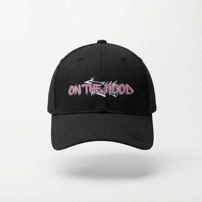 In The Hood Graffiti Style Graphic Baseball Cap - Urban Streetwear Cap (Black)