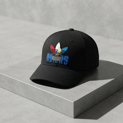 Bart Simpson DJ Trefoil Black Baseball Cap - Graphic Printed Adjustable Streetwear Cap