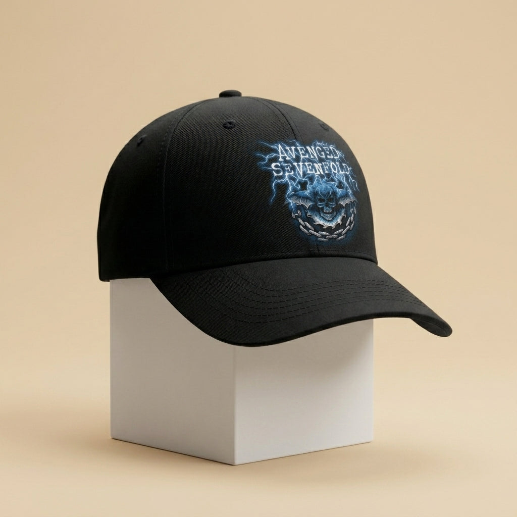 Avenged Sevenfold Deathbat Graphic Baseball Cap - Heavy Metal Rock Band Cap (Black)