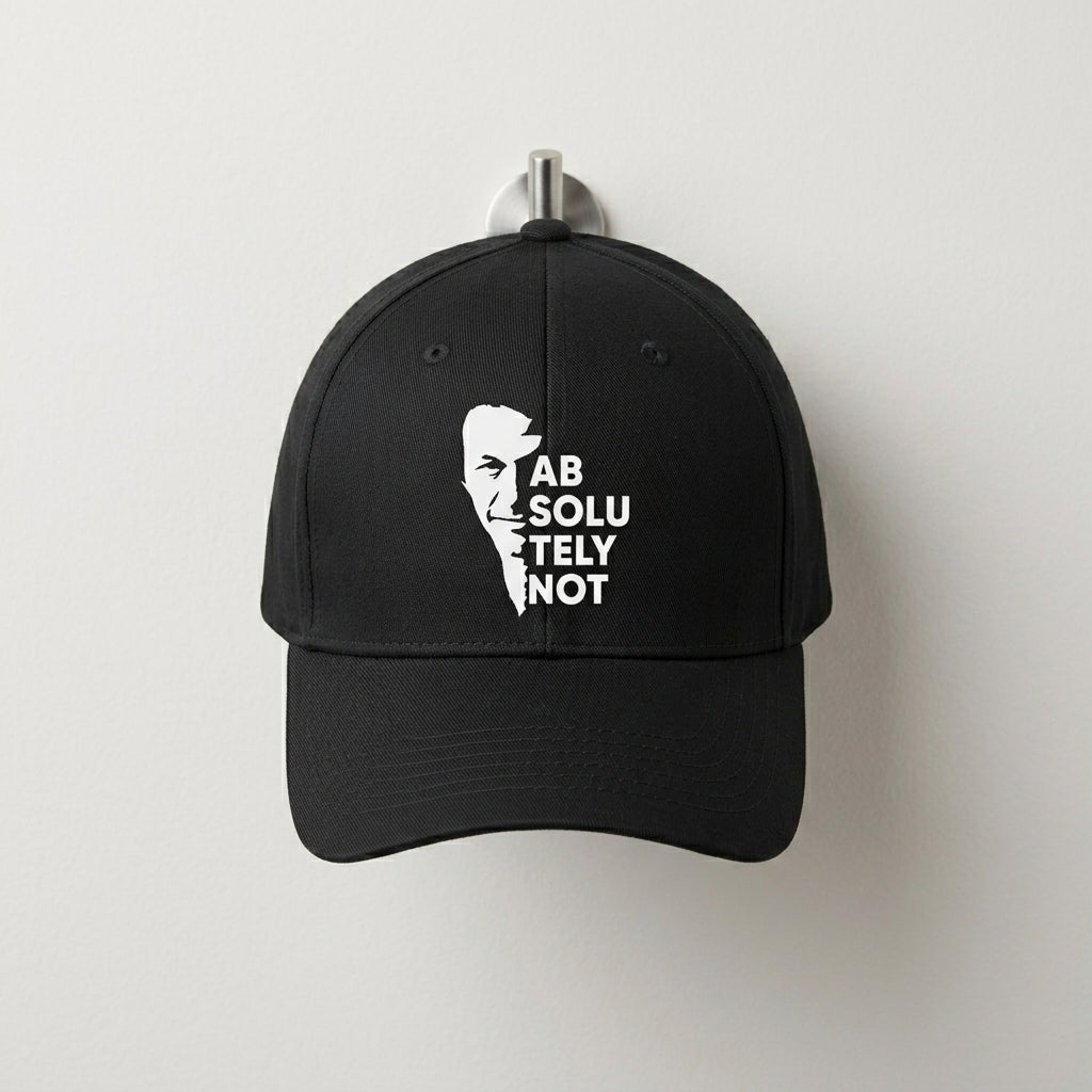 Imran Khan Absolutely Not Graphic Baseball Cap - Patriotic Quote Cap (Black & White)
