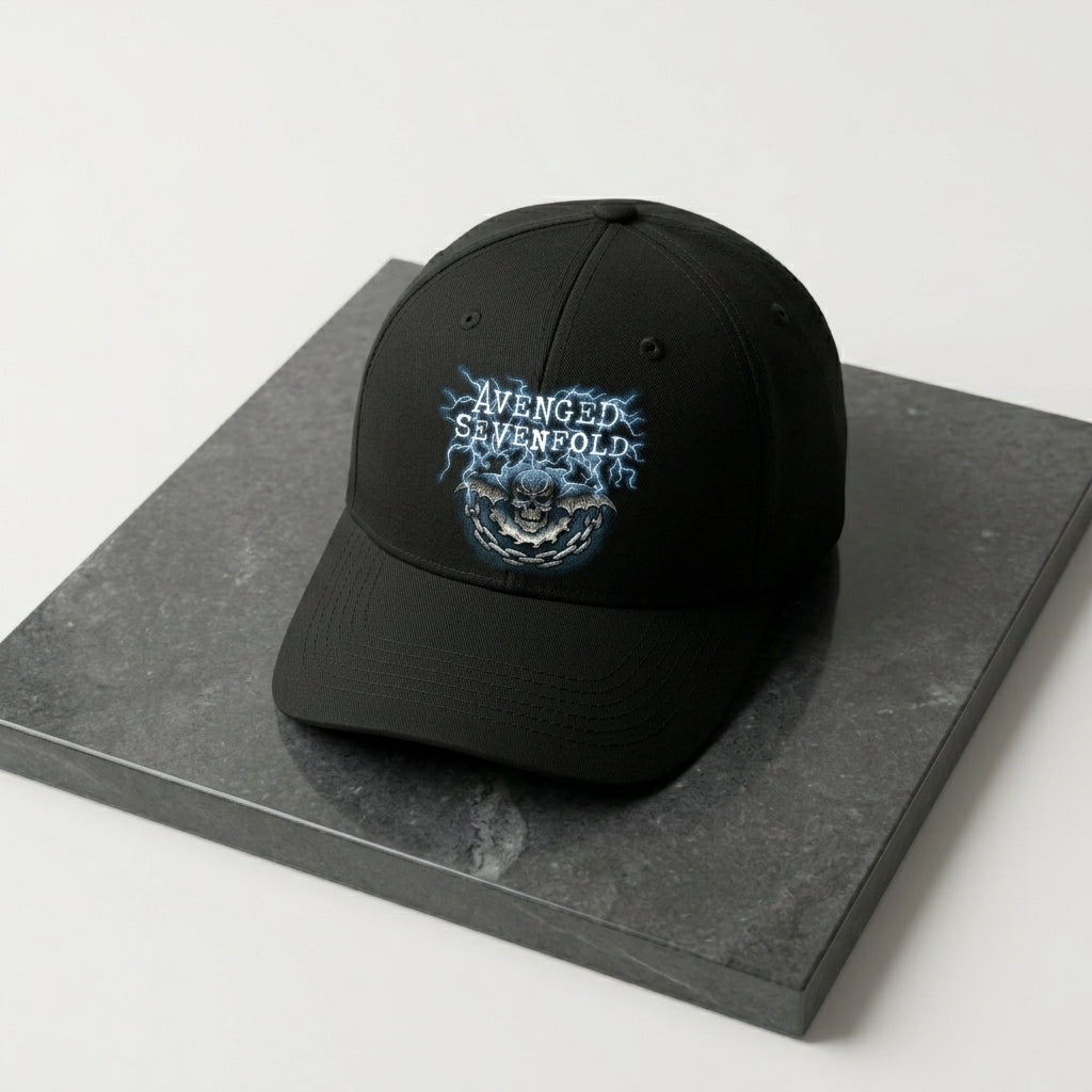 Avenged Sevenfold Deathbat Graphic Baseball Cap - Heavy Metal Rock Band Cap (Black)