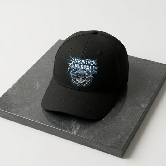Avenged Sevenfold Deathbat Graphic Baseball Cap - Heavy Metal Rock Band Cap (Black)