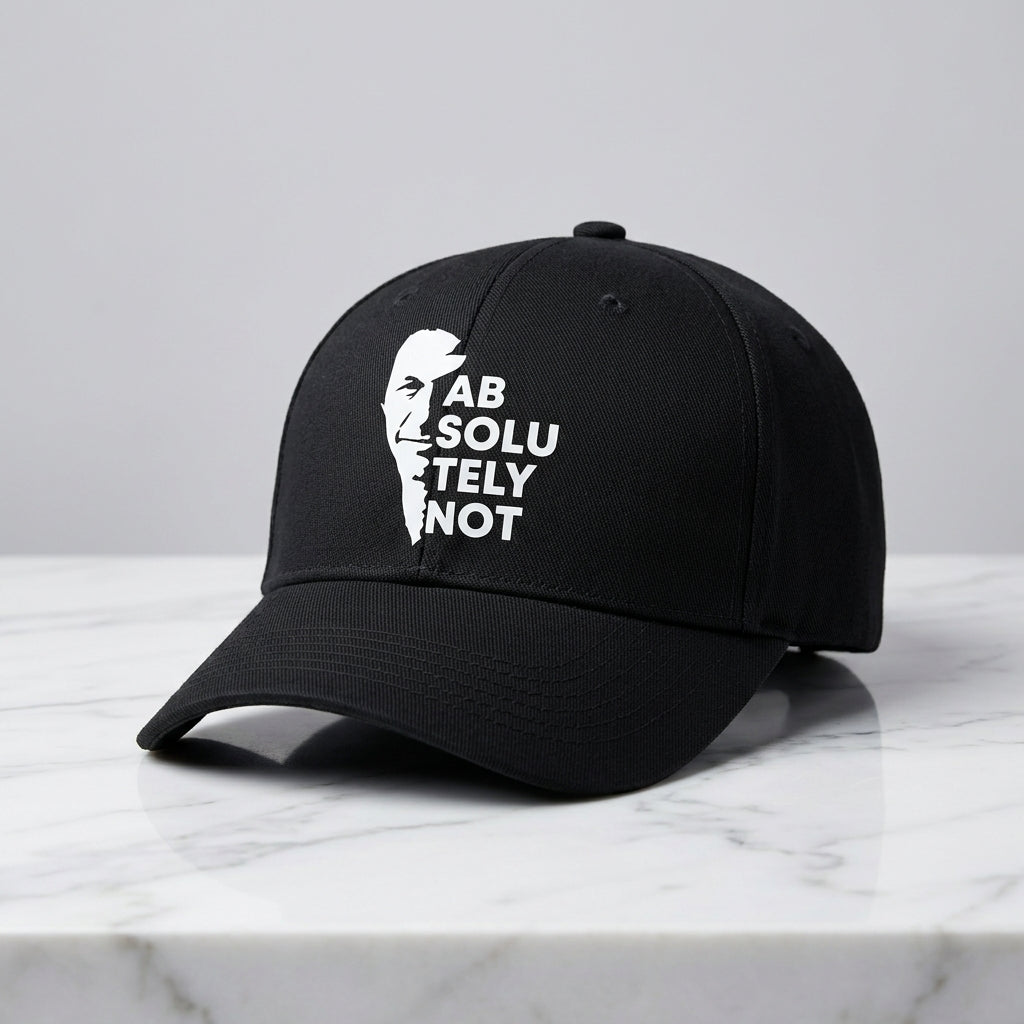 Imran Khan Absolutely Not Graphic Baseball Cap - Patriotic Quote Cap (Black & White)