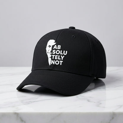 Imran Khan Absolutely Not Graphic Baseball Cap - Patriotic Quote Cap (Black & White)