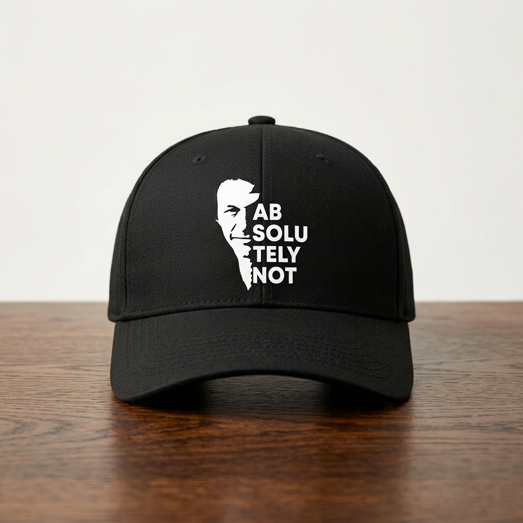 Imran Khan Absolutely Not Graphic Baseball Cap - Patriotic Quote Cap (Black & White)