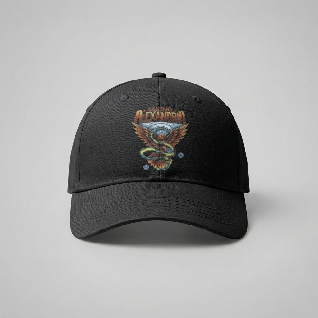 Asking Alexandria Rock Band Graphic Baseball Cap - Vintage Music Print Cap (Black & White)