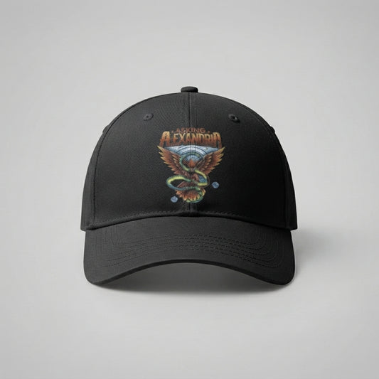 Asking Alexandria Rock Band Graphic Baseball Cap - Vintage Music Print Cap (Black & White)