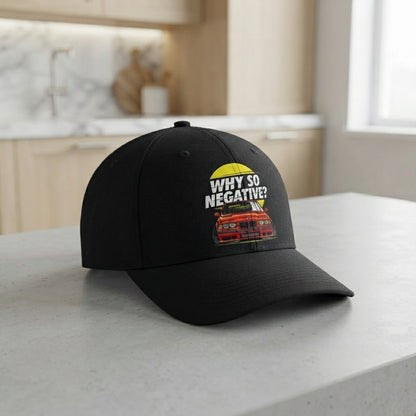 Why So Negative BMW Stance Car Pop Culture Graphic Baseball Cap (Black)