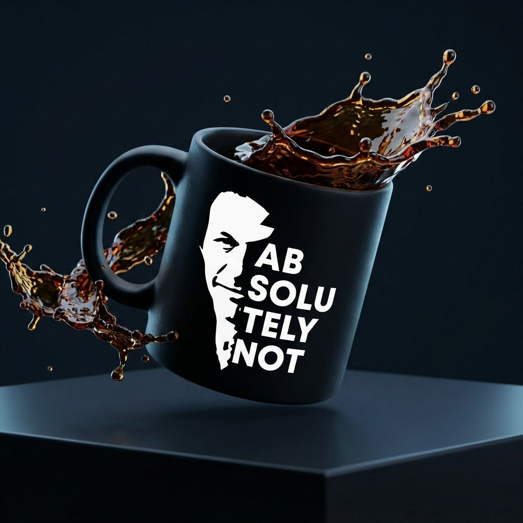 Imran Khan Absolutely Not Black Ceramic Coffee Mug - Bold Statement Sarcastic Political Quote Drinkware Cup (11oz)