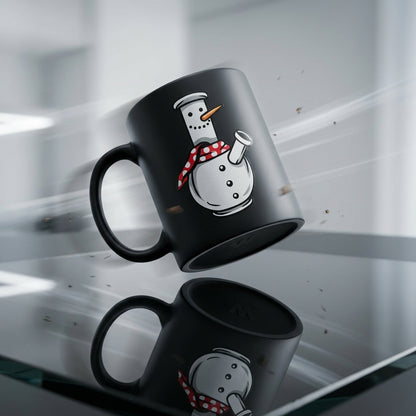 Funny Snowman Graphic Christmas Coffee Mug 11oz - Black Ceramic Tea Cup
