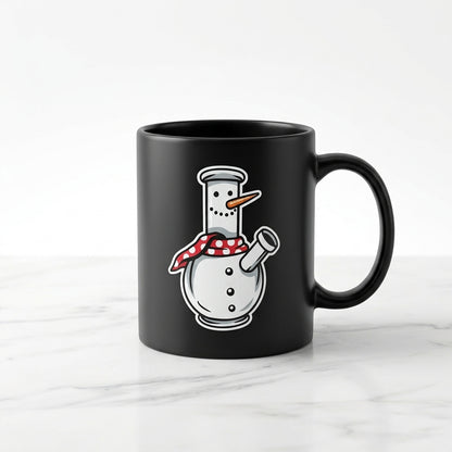 Funny Snowman Graphic Christmas Coffee Mug 11oz - Black Ceramic Tea Cup