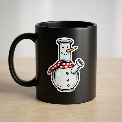 Funny Snowman Graphic Christmas Coffee Mug 11oz - Black Ceramic Tea Cup