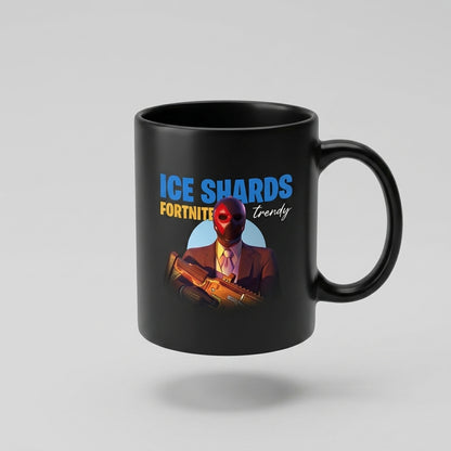 Fortnite Ice Shards Masked Agent Graphic Black Ceramic Mug - Gamer Geek Gift Halloween Coffee Cup (11oz)