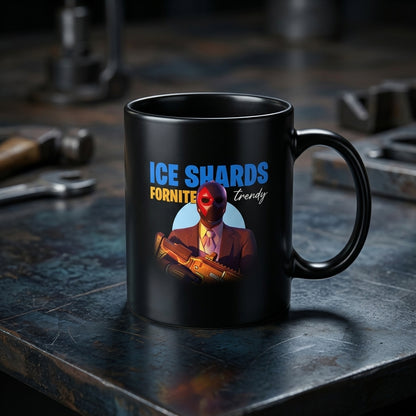 Fortnite Ice Shards Masked Agent Graphic Black Ceramic Mug - Gamer Geek Gift Halloween Coffee Cup (11oz)