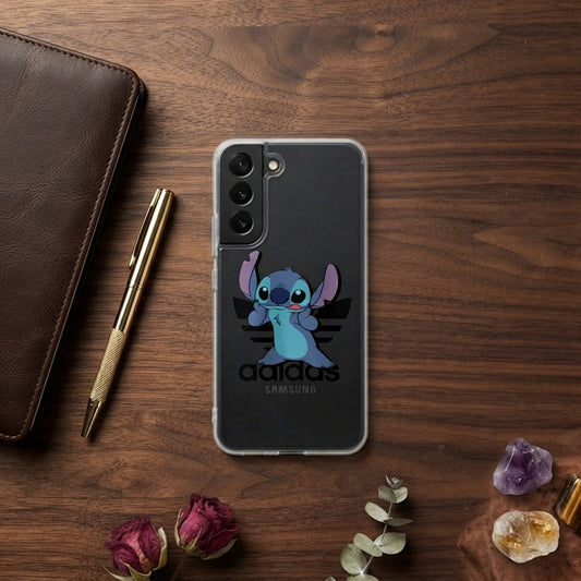 Cute Stitch x Adidas Clear Phone Case for Samsung Galaxy
