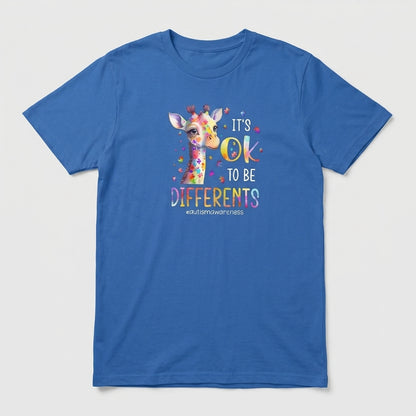 It's OK to Be Different Giraffe T-Shirt | Autism Awareness Graphic Tee