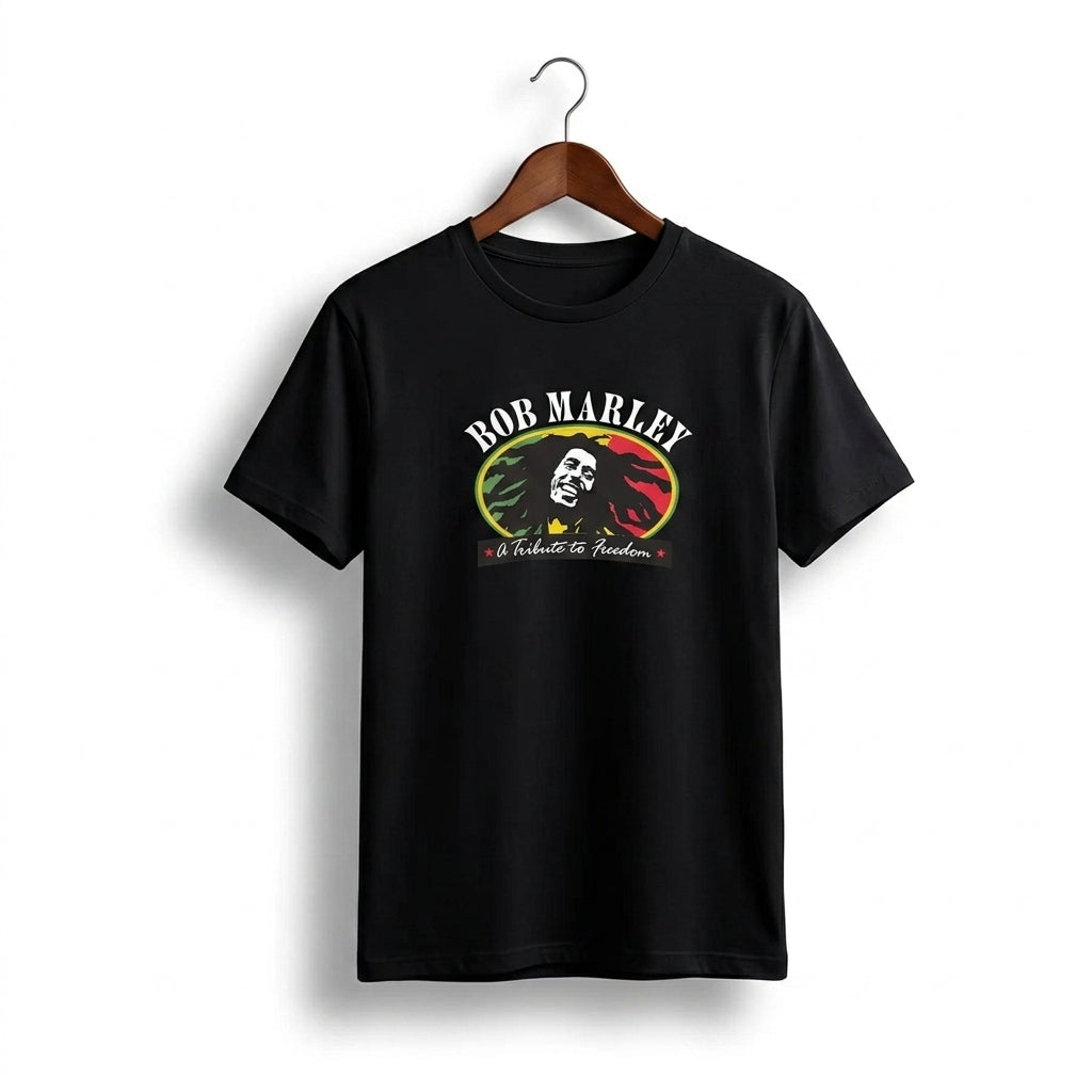 Bob Marley Tribute to Freedom Retro Reggae Graphic T-Shirt