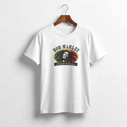 Bob Marley Tribute to Freedom Retro Reggae Graphic T-Shirt