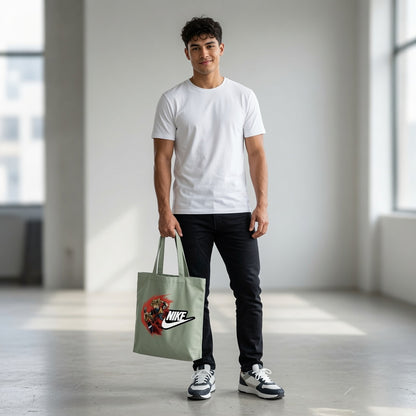 Anime Super Saiyan Graphic Canvas Tote Bag - Dragon Ball & Swoosh Design