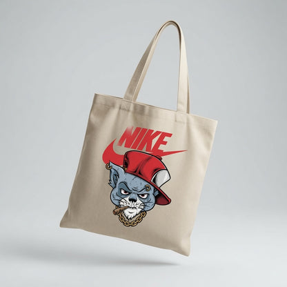 Urban Streetwear Graphic Canvas Tote Bag - Bad Cat Design