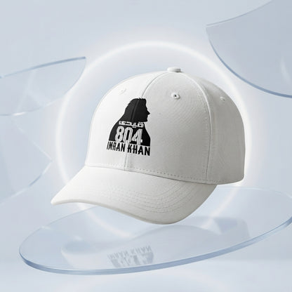 Imran Khan 804 Silhouette Graphic Baseball Cap - PTI Supporter Cap (White)