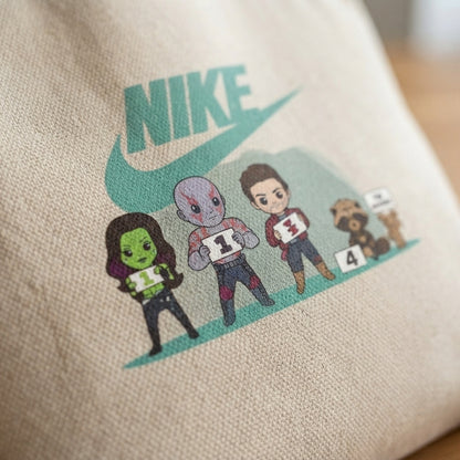 Chibi Guardians Teal Nike Swoosh Cotton Canvas Tote Bag
