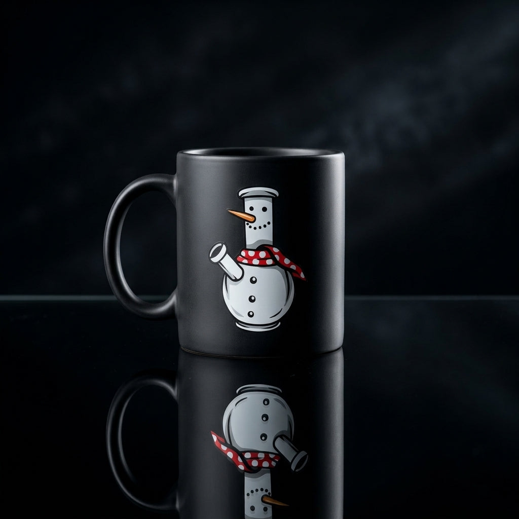 Funny Snowman Graphic Christmas Coffee Mug 11oz - Black Ceramic Tea Cup