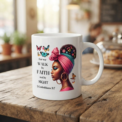 Black Girl Magic Bible Verse Ceramic Coffee Mug, Inspirational Scripture Gift Mug 11oz