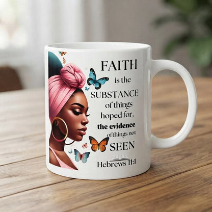 Black Girl Magic Bible Verse Ceramic Coffee Mug, Inspirational Scripture Gift Mug 11oz
