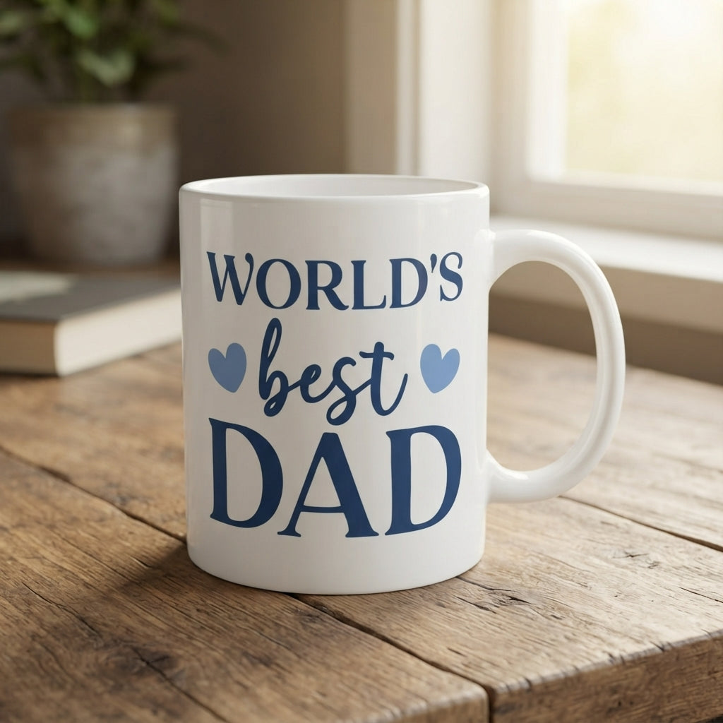 Father's Day Ceramic Coffee Mug 11oz - Best Dad Ever, Superhero & King Design Tea Cup Gifts