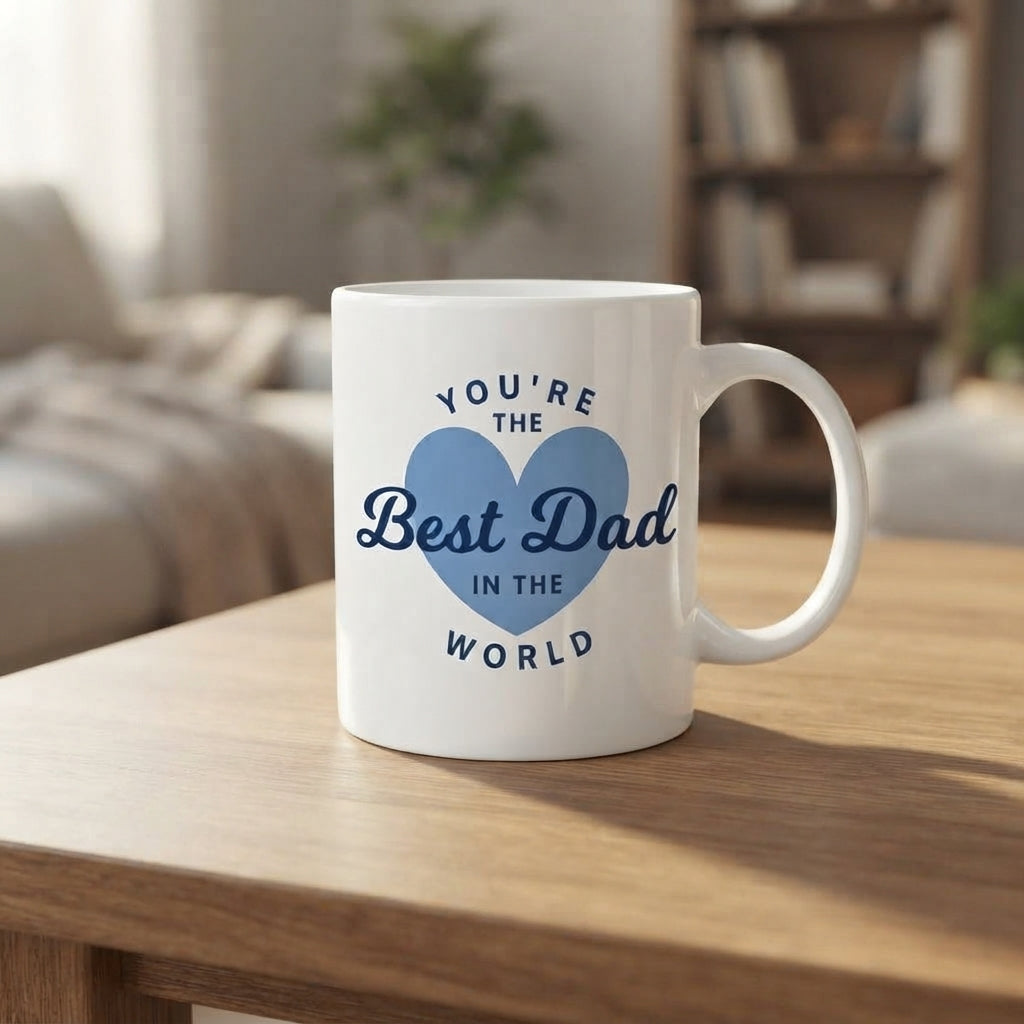 Father's Day Ceramic Coffee Mug 11oz - Best Dad Ever, Superhero & King Design Tea Cup Gifts